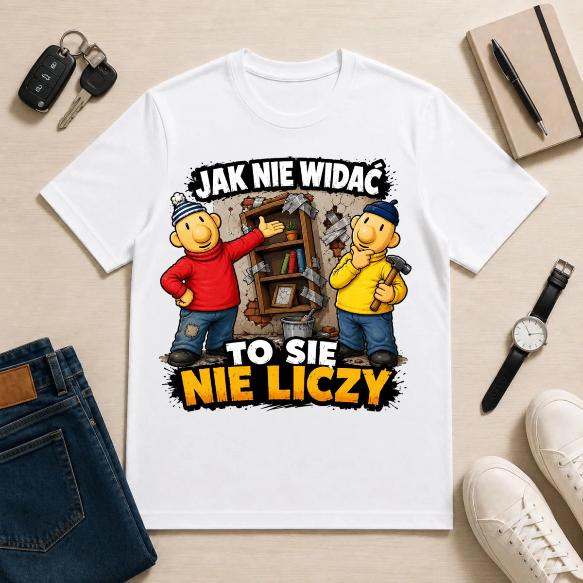 męska biała