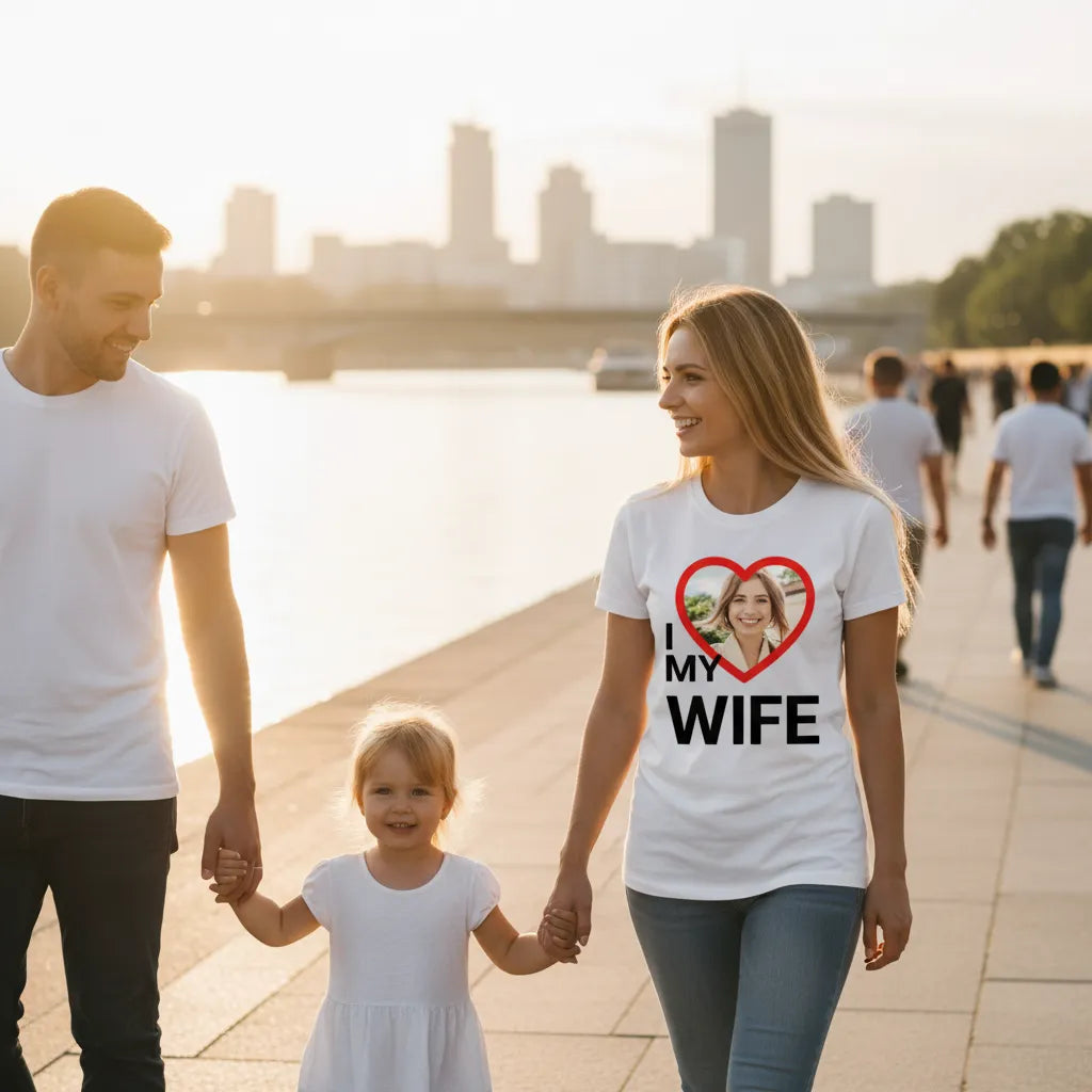 Koszulka I Love My Wife ze Spersonalizowanym Zdjęciem