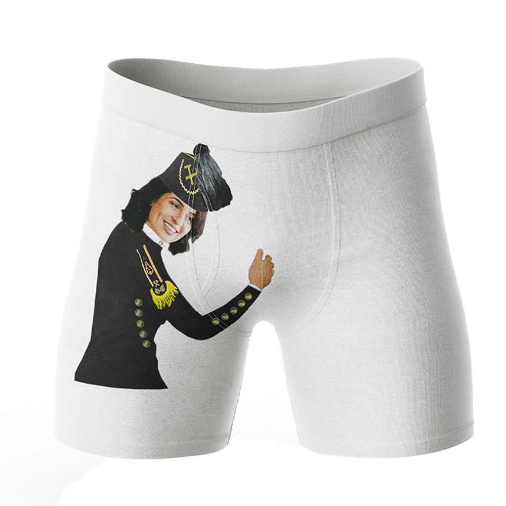 Bokserki z twarzą Barbórka | Personalizowane bokserki dla górnika na prezent