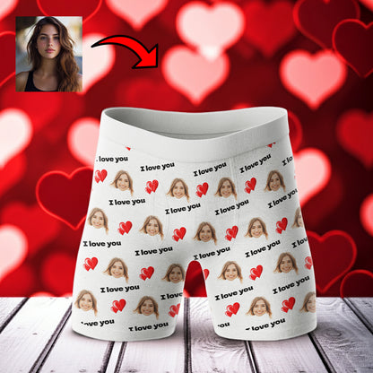 Bokserki z twarzą I Love You