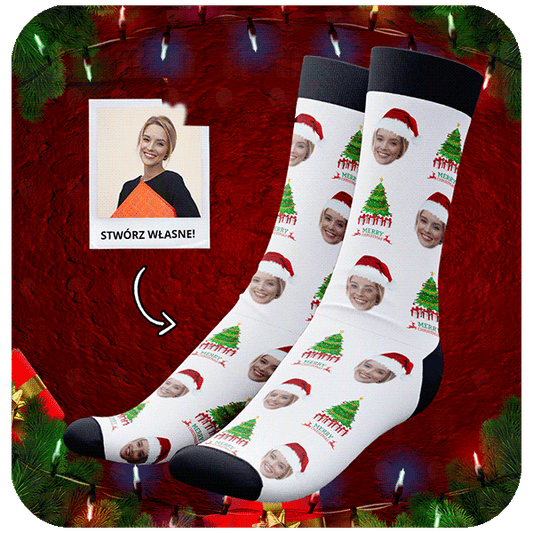 Skarpetki ze zdjęciem Choinka