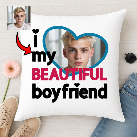 Poduszka ze zdjęciem I Love My Beautiful Boyfriend