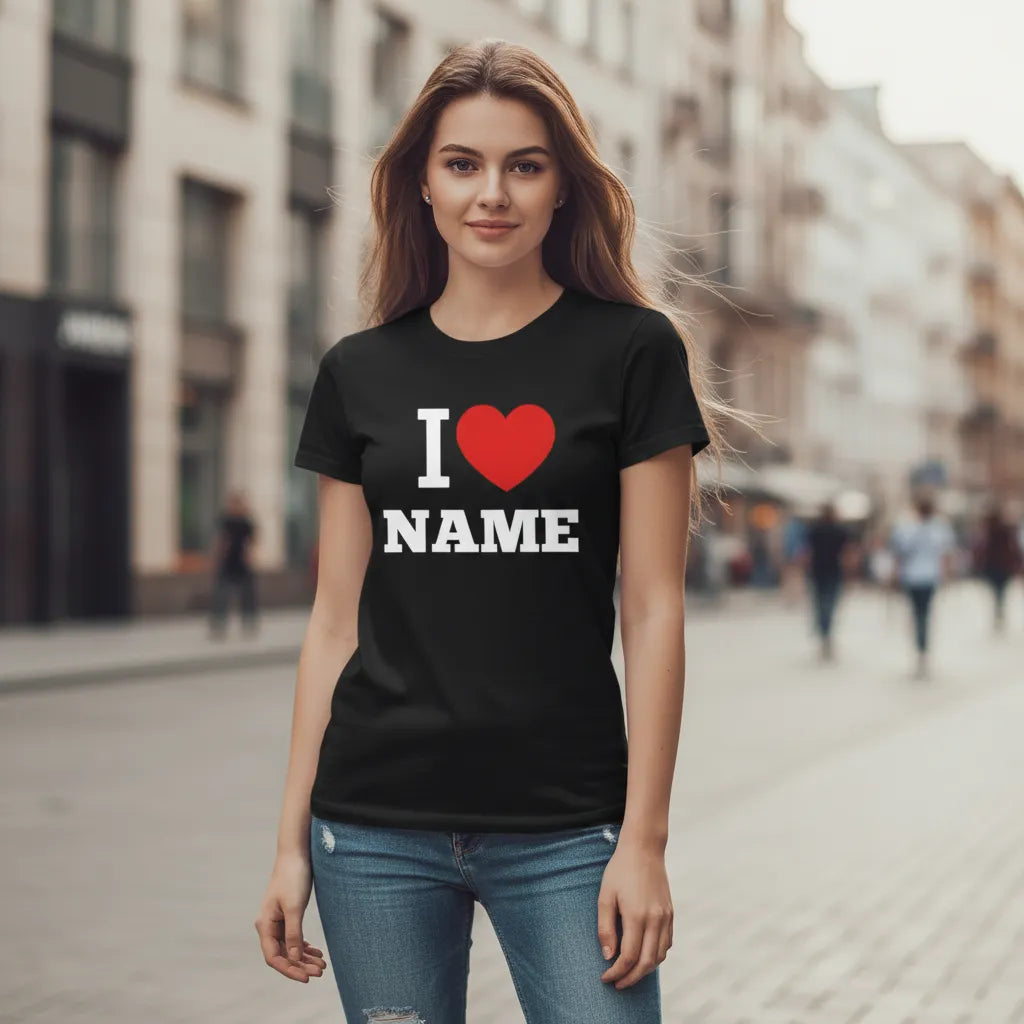 Personalizowana Koszulka I Love Name Twój własny napis