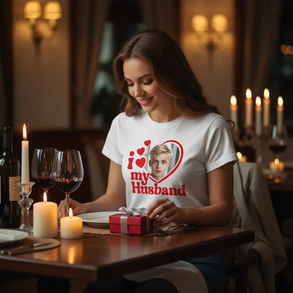Koszulka I Love My Husband z Twoim Zdjęciem
