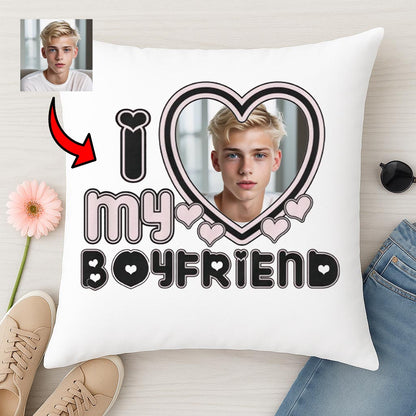 Poduszka ze zdjęciem I Love My Boyfriend