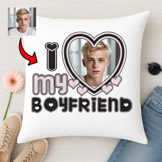 Poduszka ze zdjęciem I Love My Boyfriend