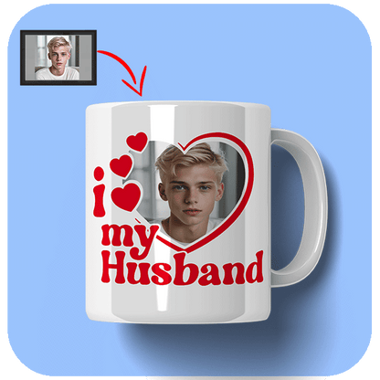 Kubek I Love My Husband z Twoim Zdjęciem