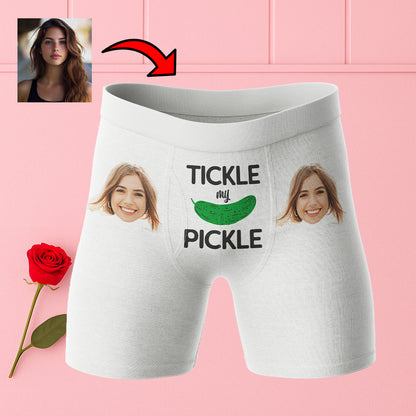 Bokserki z twarzą Ogórek | Śmieszne personalizowane bokserki dla chłopaka
