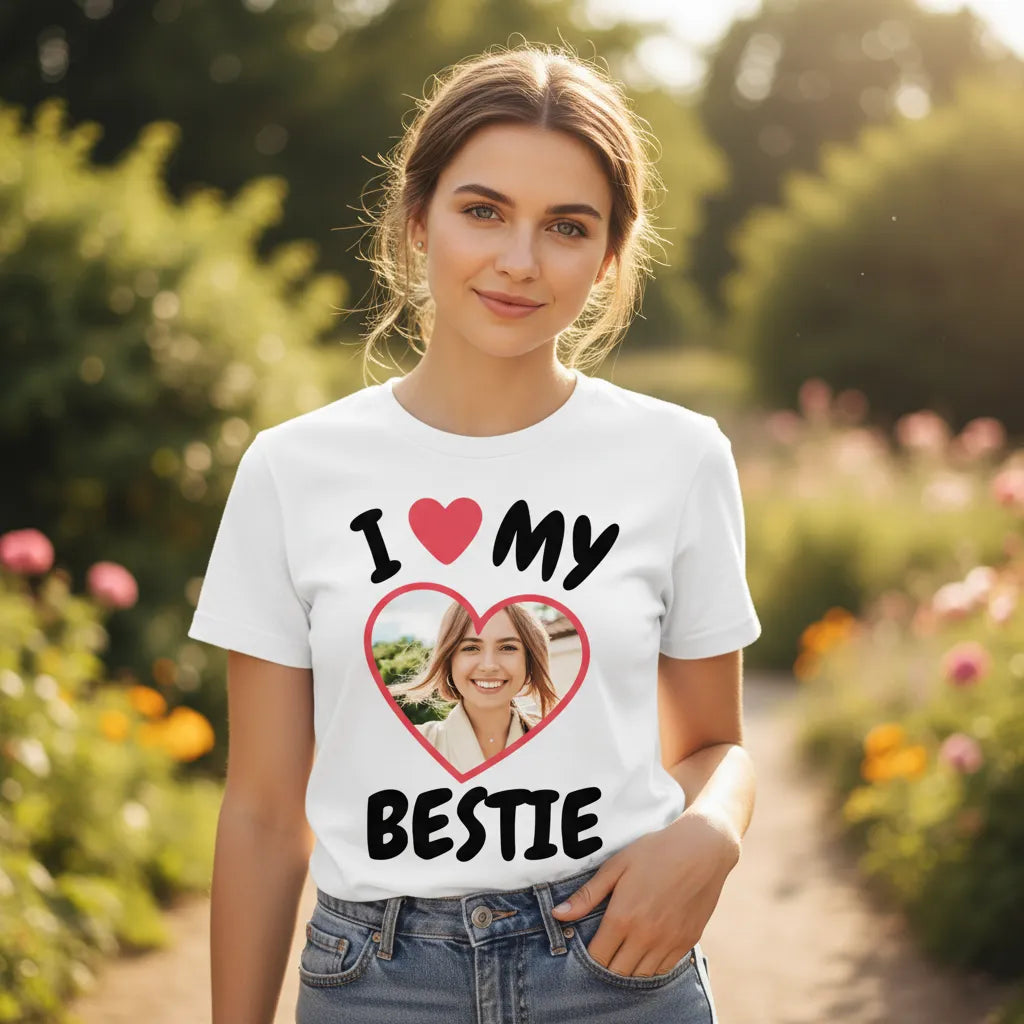 Koszulka I Love My Bestfriend ze zdjęciem