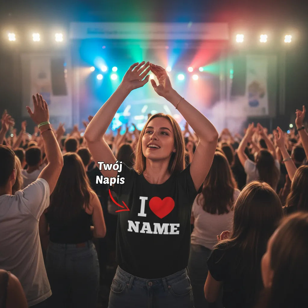 Personalizowana Koszulka I Love Name Twój własny napis
