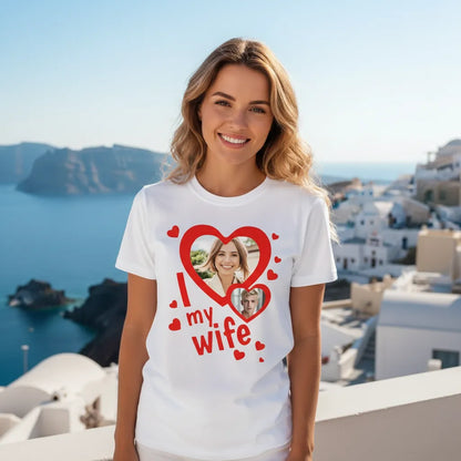 Koszulka I Love My Wife z Zdjęciem Twojej Żony