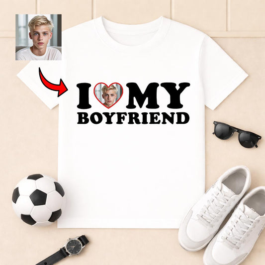 Koszulka I Love My Boyfriend z Własnym Zdjęciem