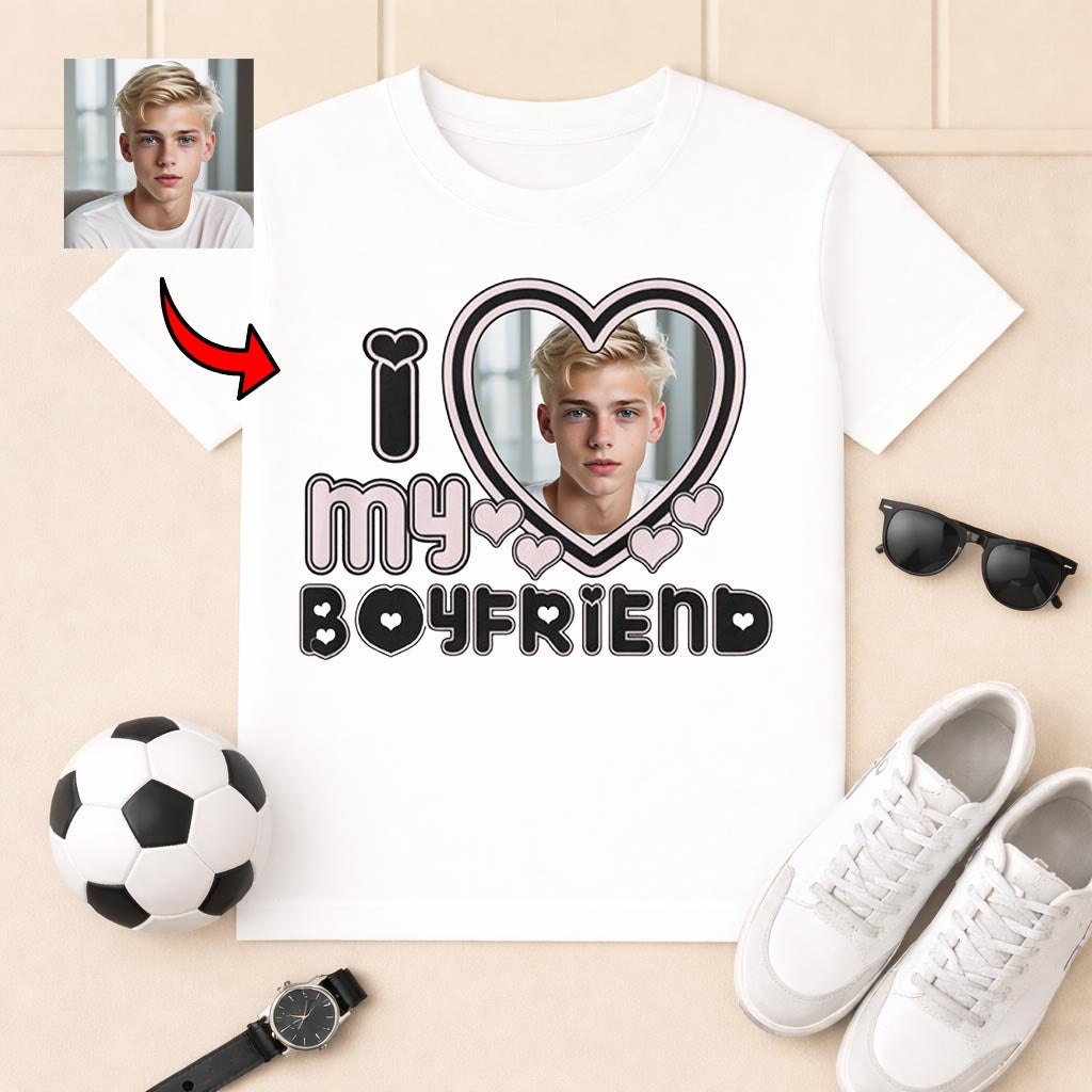 Koszulka I Love My Boyfriend ze zdjęciem