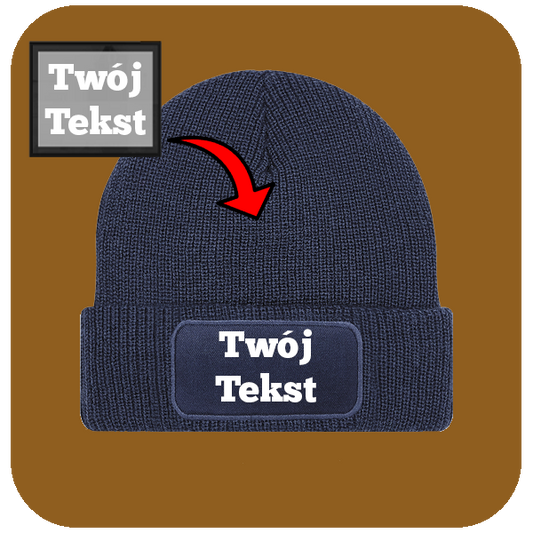 Czapka zimowa Granatowy Twoj tekst
