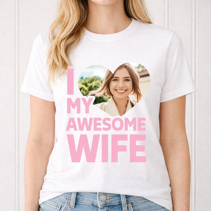 Koszulka I Love My Wife z Twoim Zdjęciem