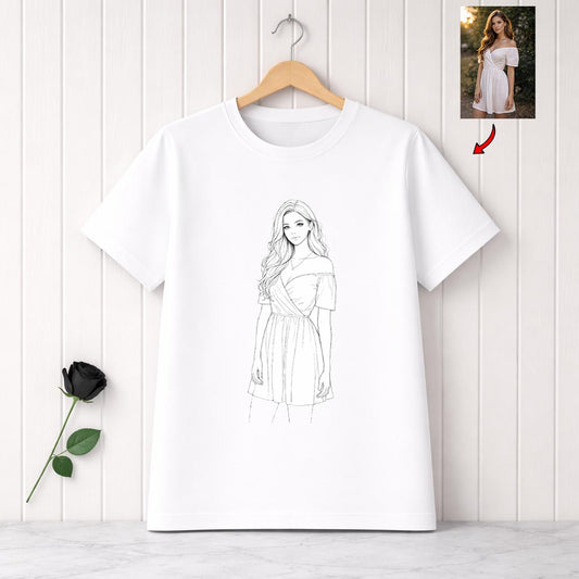 Koszulka Line Art ze zdjęcia – koszulka z własnym nadrukiem