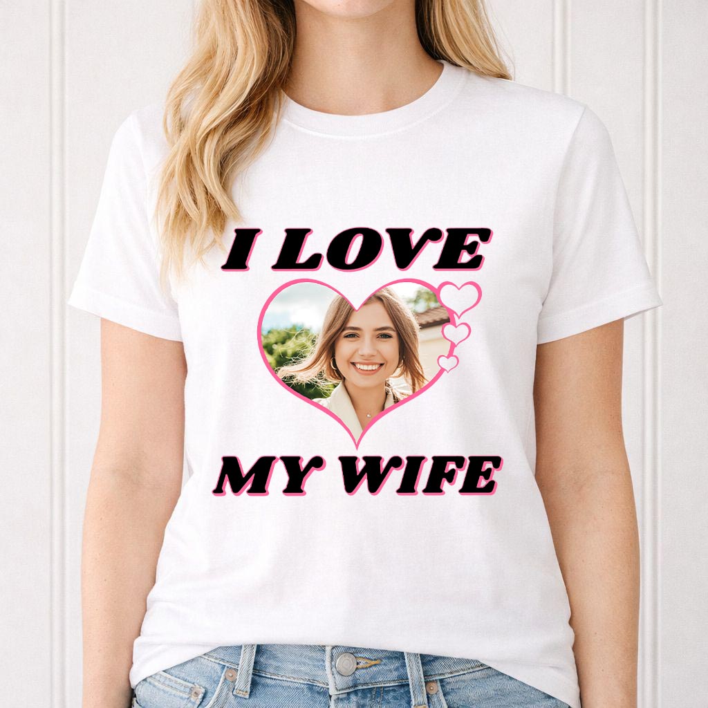 Koszulka Love My Wife ze Zdjęciem