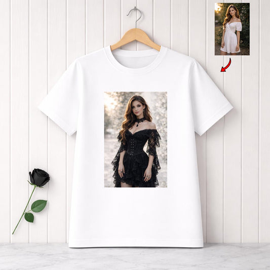 Koszulka goth z własnym zdjęciem - t shirt z nadrukiem