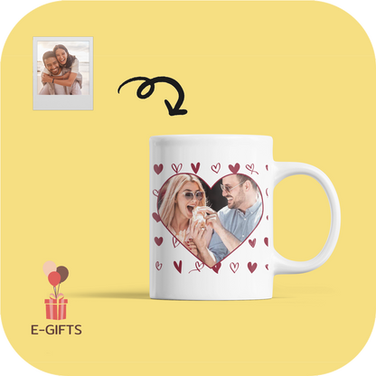 Kubek ze Zdjęciem w Sercu Personalizowany Prezent