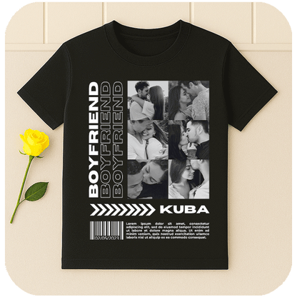 Koszulka z własnym zdjęciem | Personalizowana koszulka Boyfriend dla dziewczyny