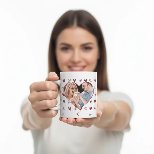 Kubek ze Zdjęciem w Sercu Personalizowany Prezent