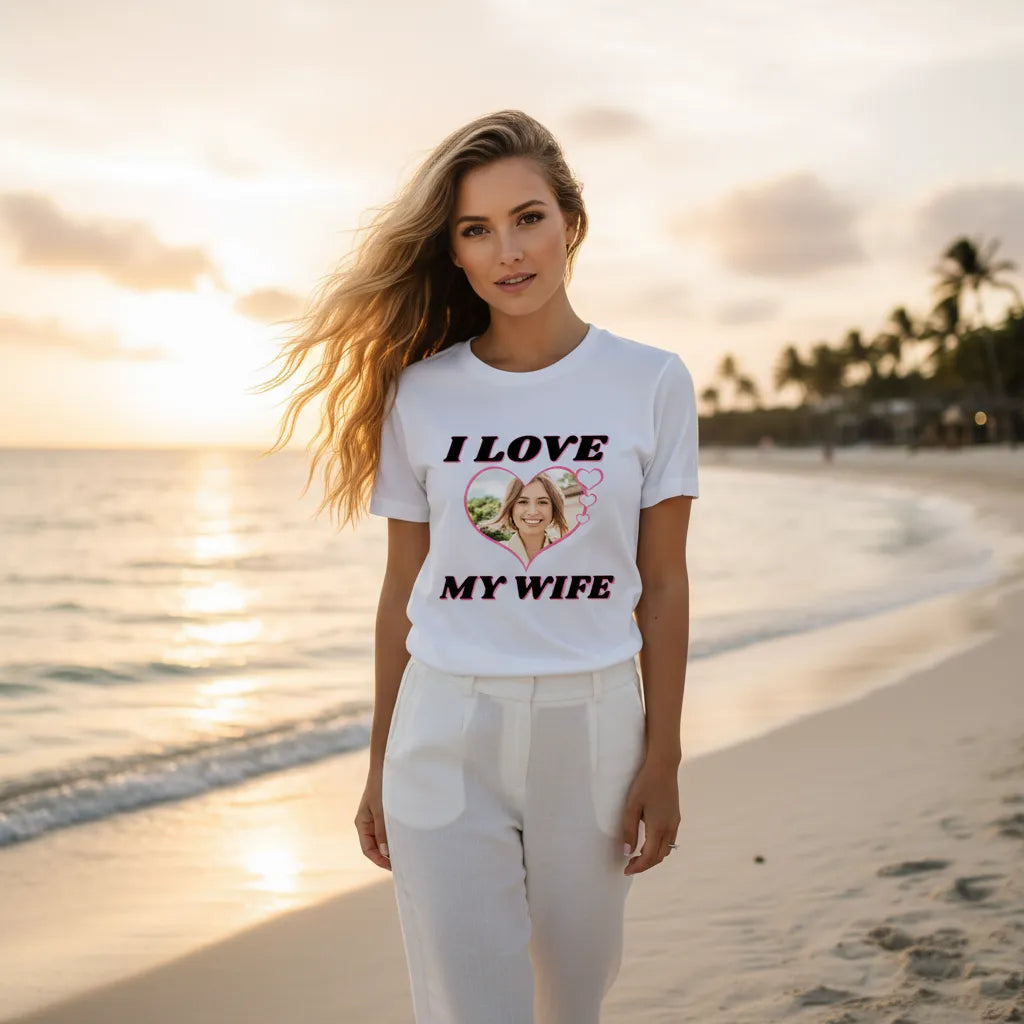Koszulka Love My Wife ze Zdjęciem
