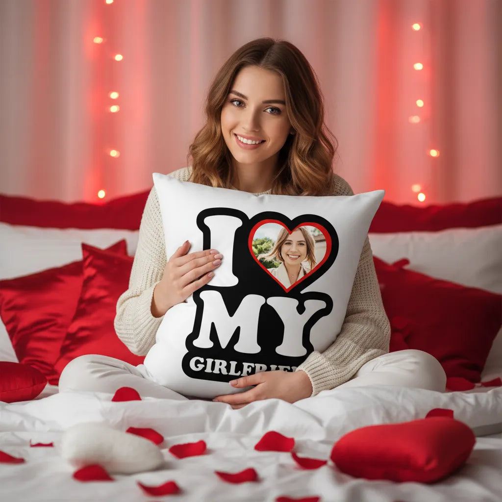 Poduszka z Twoim zdjęciem - I love my Girlfriend