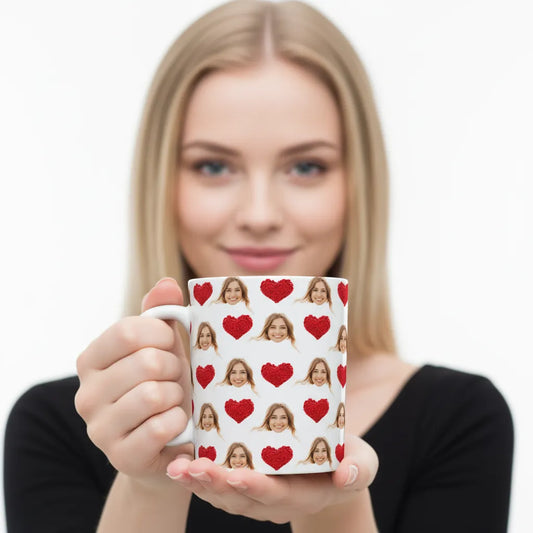 Kubek ze Zdjęciem Serca Romantyczny Personalizowany