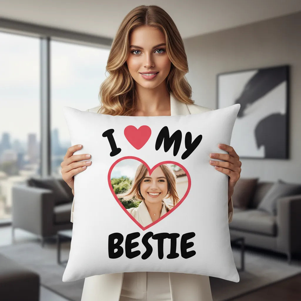 Poduszka z nadrukiem I Love my Bestie