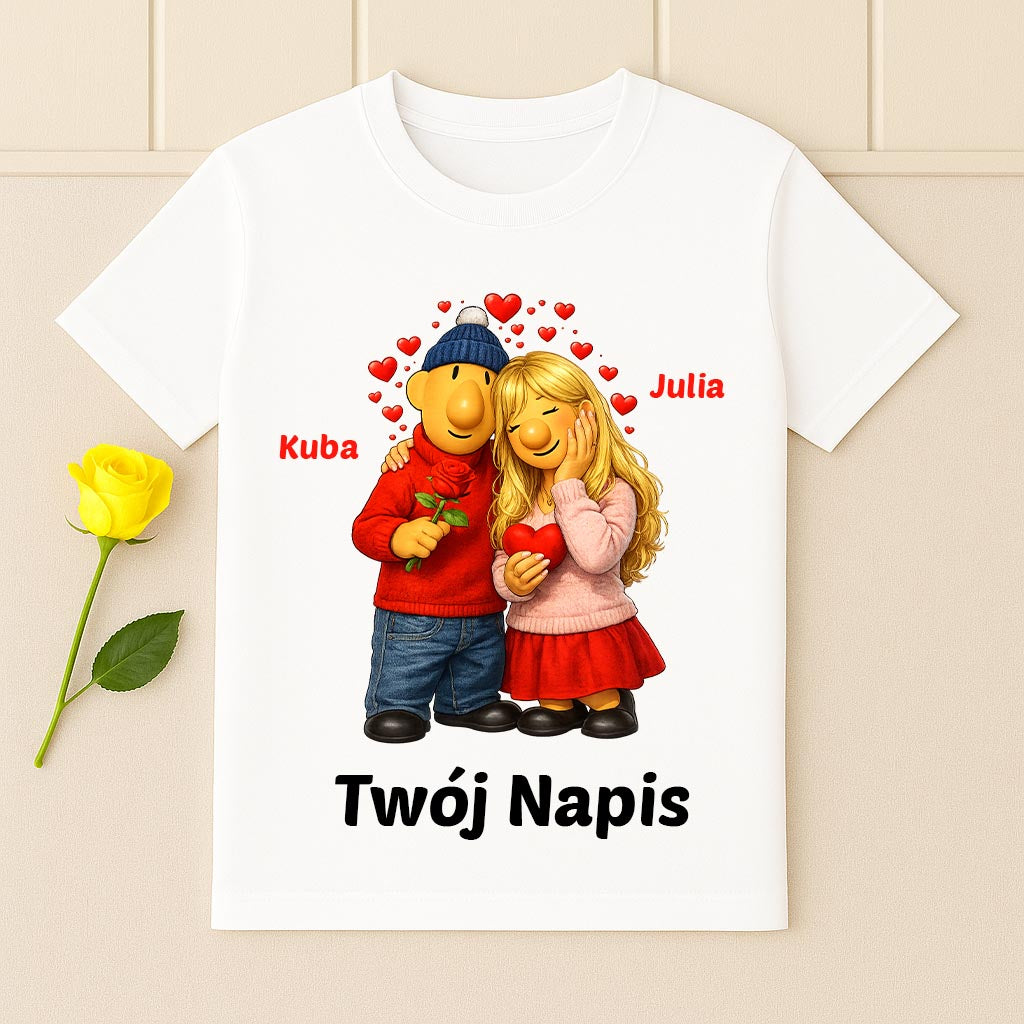 Koszulka dla par personalizowana - prezent na walentynki dla niego i dla niej | e-gifts.pl