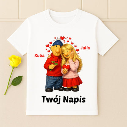 Koszulka dla par personalizowana - prezent na walentynki dla niego i dla niej | e-gifts.pl