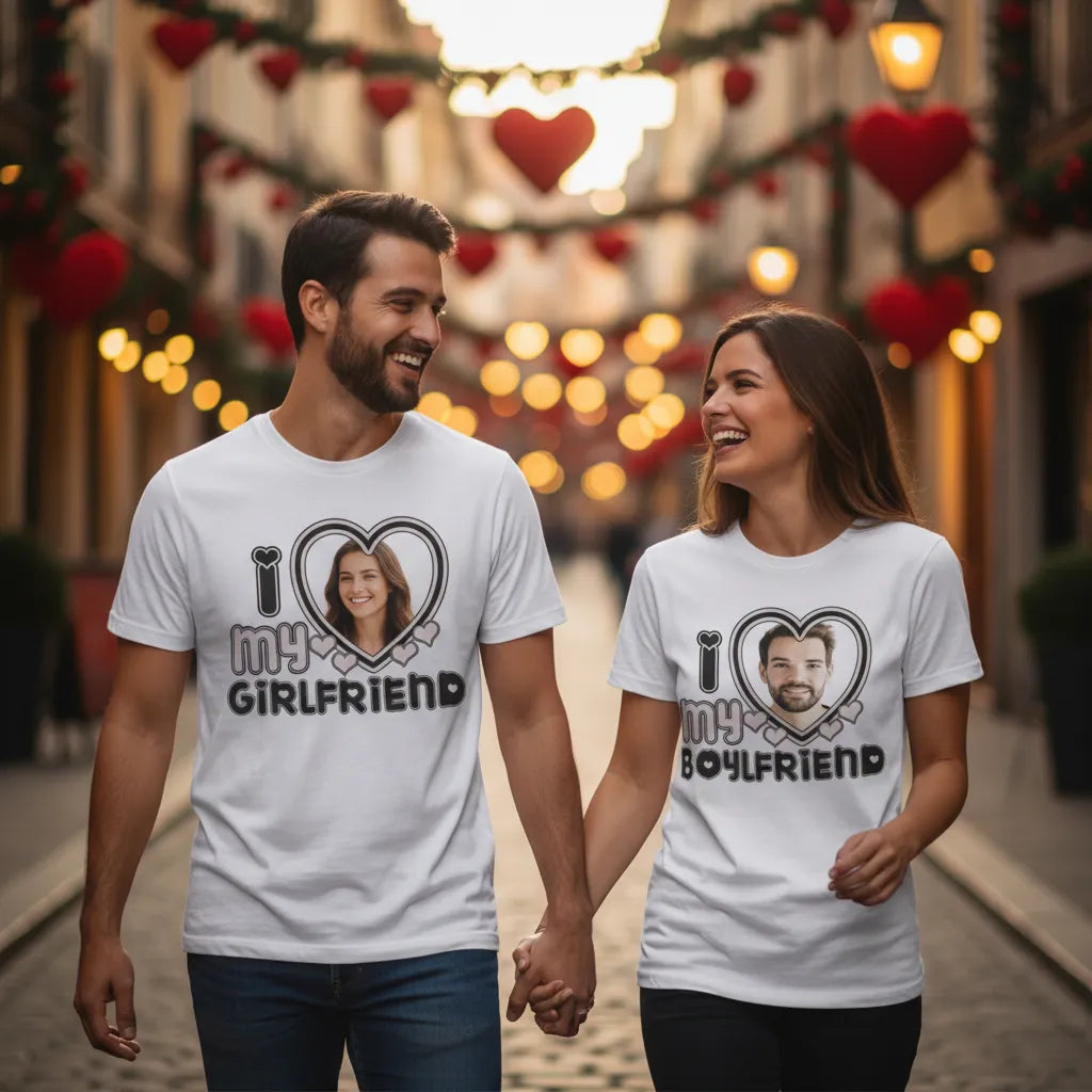 Koszulka I Love My Boyfriend ze zdjęciem