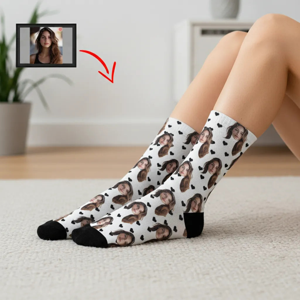 Skarpetki z Twarzą Czarne Serca