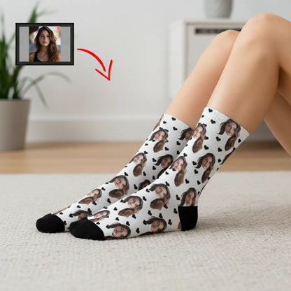 Skarpetki z Twarzą Czarne Serca