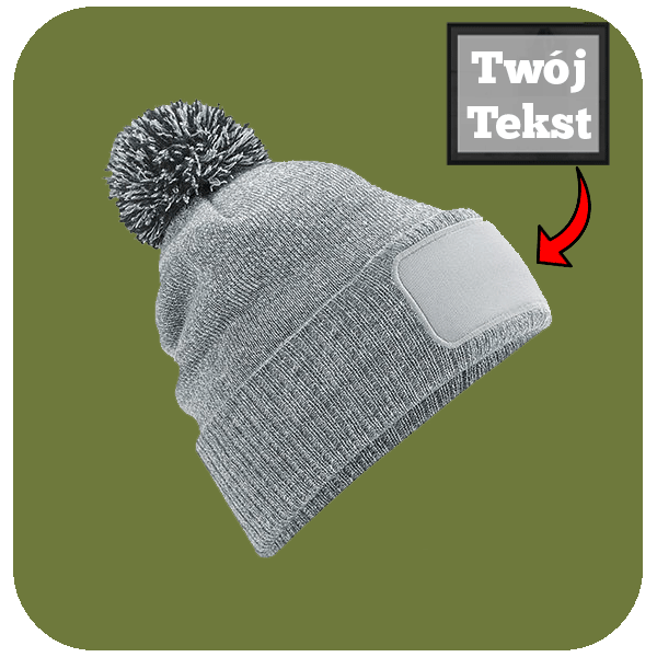 Czapka Zimowa z pomponem z Własnym Nadrukiem - Twój Napis