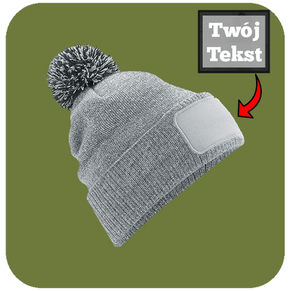 Czapka Zimowa z pomponem z Własnym Nadrukiem - Twój Napis