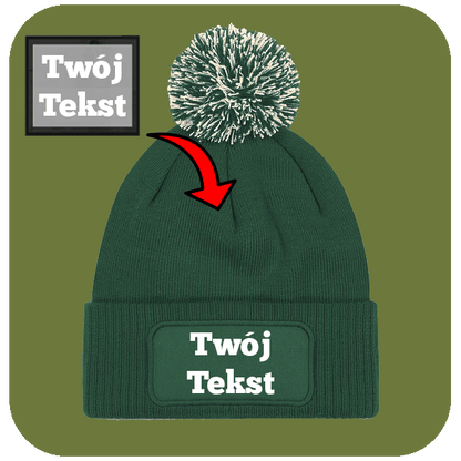 Czapka Zimowa z pomponem z Własnym Nadrukiem - Twój Napis