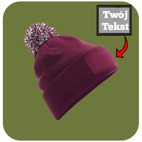 Czapka Zimowa z pomponem z Własnym Nadrukiem - Twój Napis