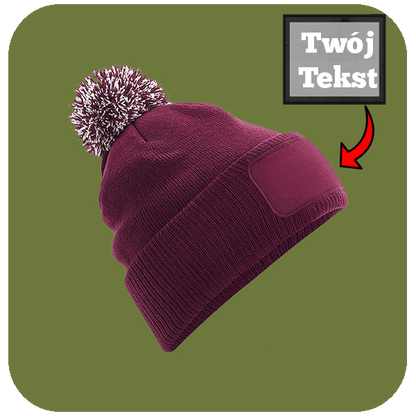 Czapka Zimowa z pomponem z Własnym Nadrukiem - Twój Napis