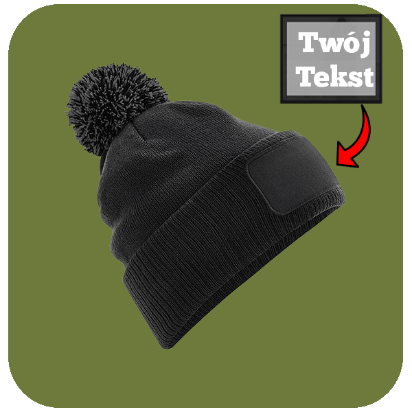 Czapka Zimowa z pomponem z Własnym Nadrukiem - Twój Napis