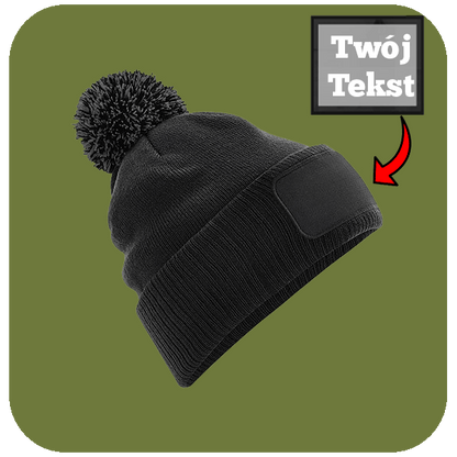 Czapka Zimowa z pomponem z Własnym Nadrukiem - Twój Napis