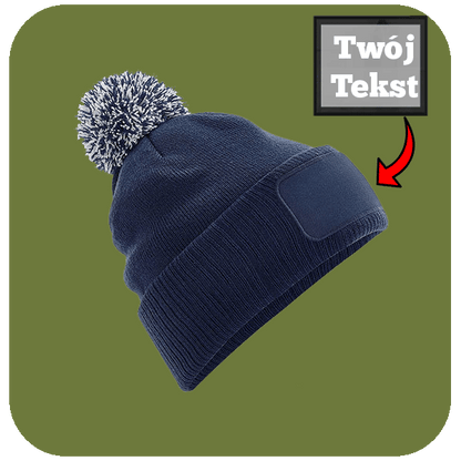 Czapka Zimowa z pomponem z Własnym Nadrukiem - Twój Napis
