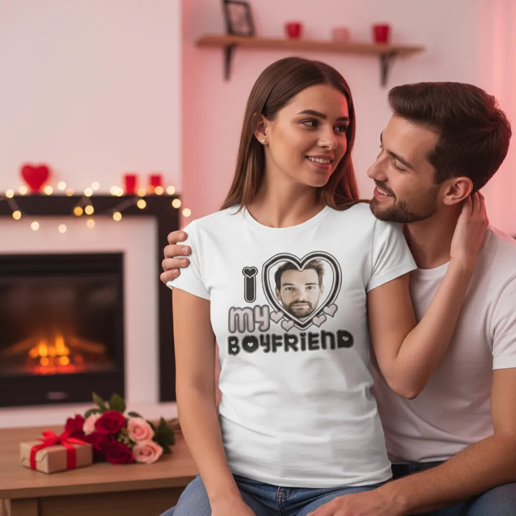Koszulka I Love My Boyfriend ze zdjęciem