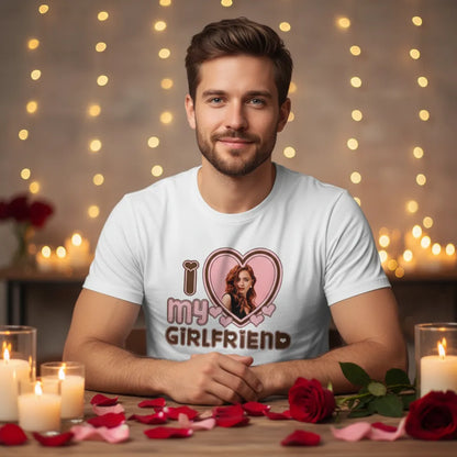 Personalizowana Koszulka I Love My Girlfriend ze zdjęciem