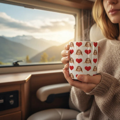 Kubek ze Zdjęciem Serca Romantyczny Personalizowany
