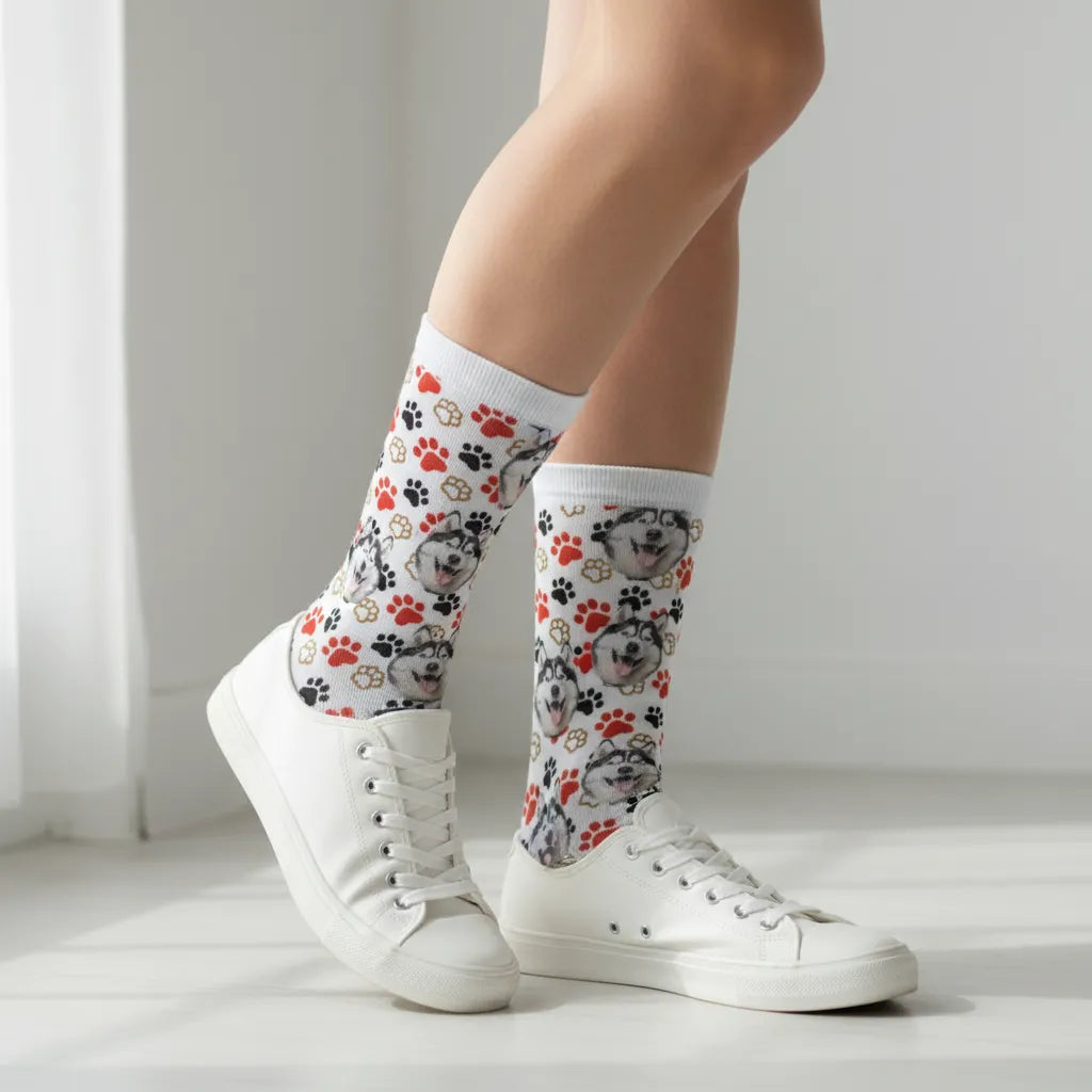 Personalizowane skarpetki z Pupilem - kolorowe łapki