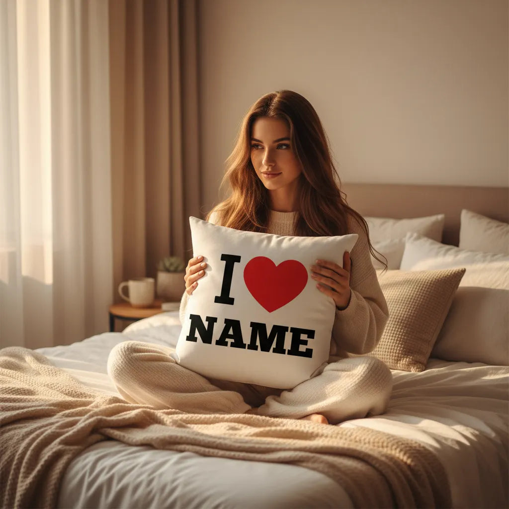 Poduszka z Nadrukiem I Love Name