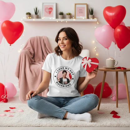 Koszulka I Love My Hot Boyfriend ze Zdjęciem