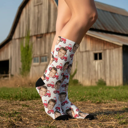 Śmieszne Skarpetki ze Zdjęciem Traktory