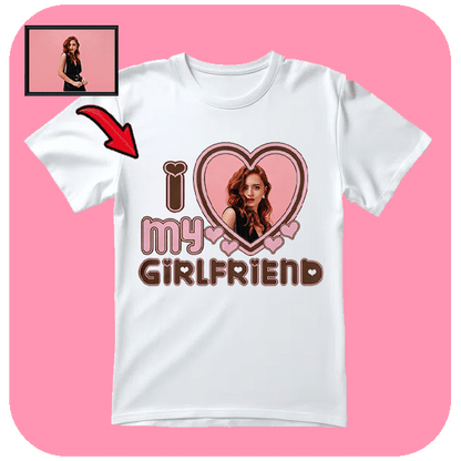 Personalizowana Koszulka I Love My Girlfriend z Twoim Zdjęciem